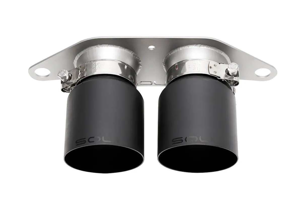 Soul 14-19 Porsche 991.1 Gt3 / Gt3 Rs Bolt-On Exhaust Tips - 4In Slash Cut Satin Black Tips 1