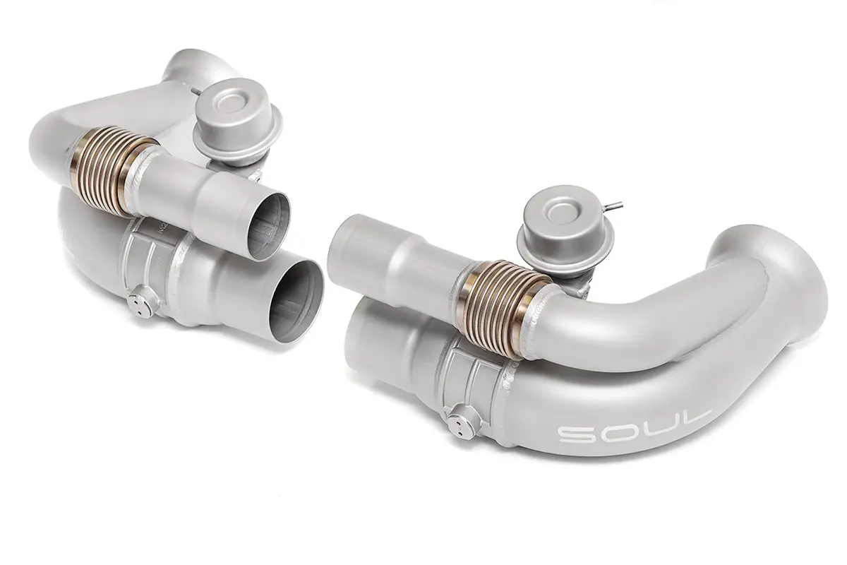 Soul 06-11 Porsche 997 / 997.2 Gt3 Side Muffler Bypass Pipes (Valved) 1