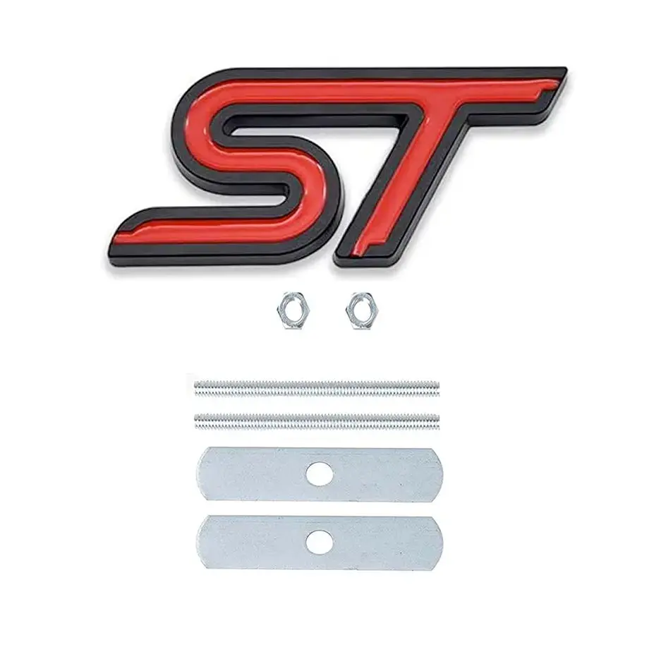 St Metal Grille Badge - Black & Red 1