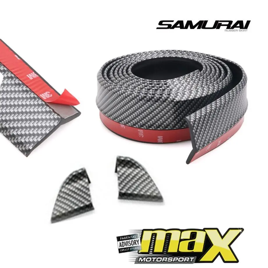Samurai Universal Carbon Look Rubber Boot Spoiler With Caps 1