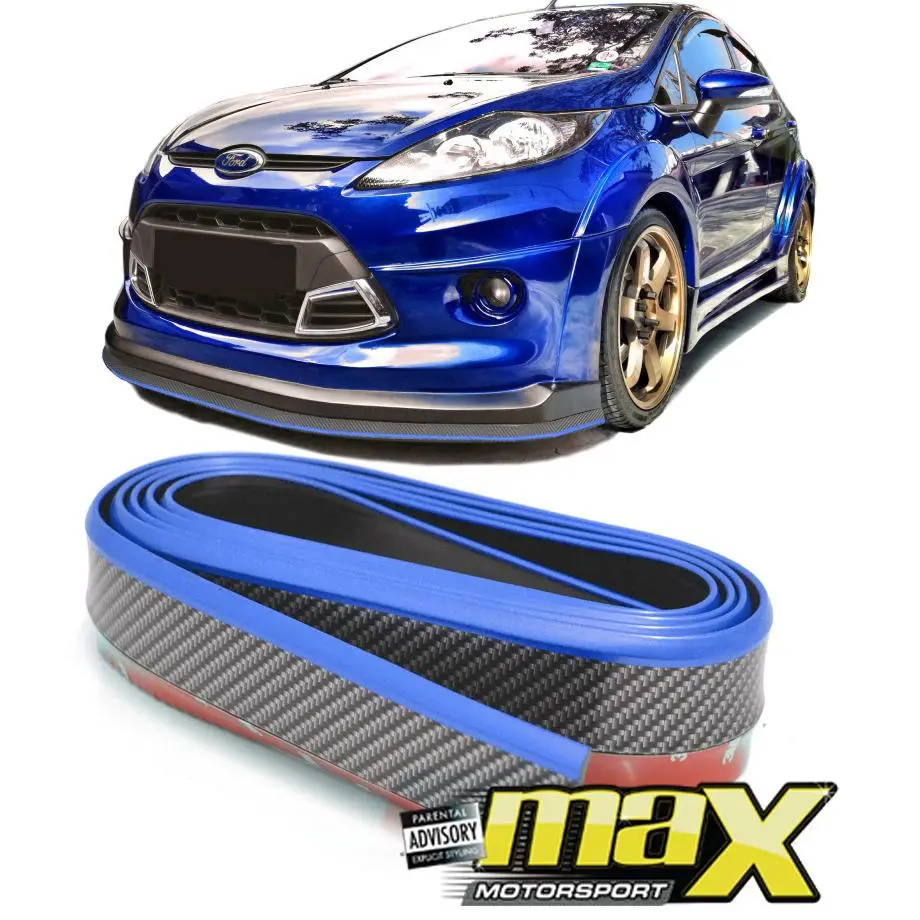 Samurai Universal Rubber Spoiler (Blue & Carbon Fibre) 1