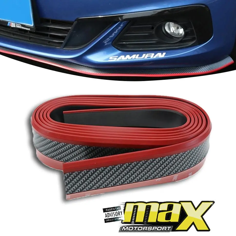 Samurai Universal Rubber Spoiler (Red & Carbon Fibre) 1