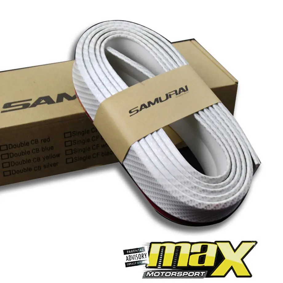 Samurai Universal Rubber Spoiler (White Carbon Fibre) 1