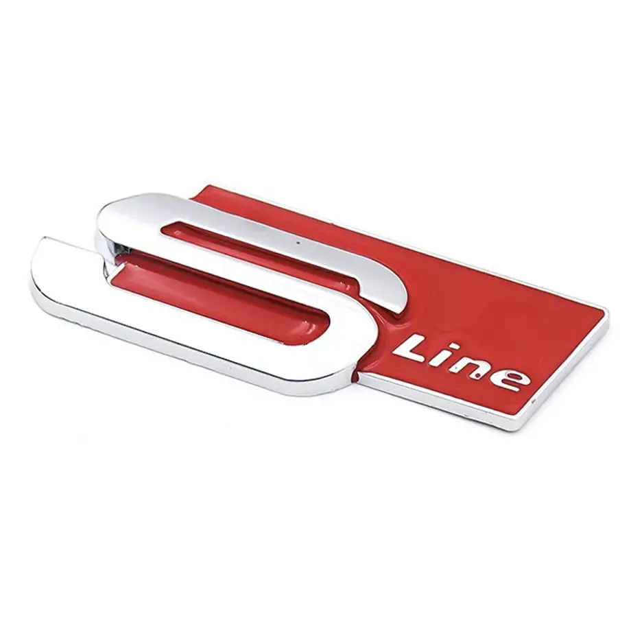 Universal S-Line Audi Fender Badges (Red) 1