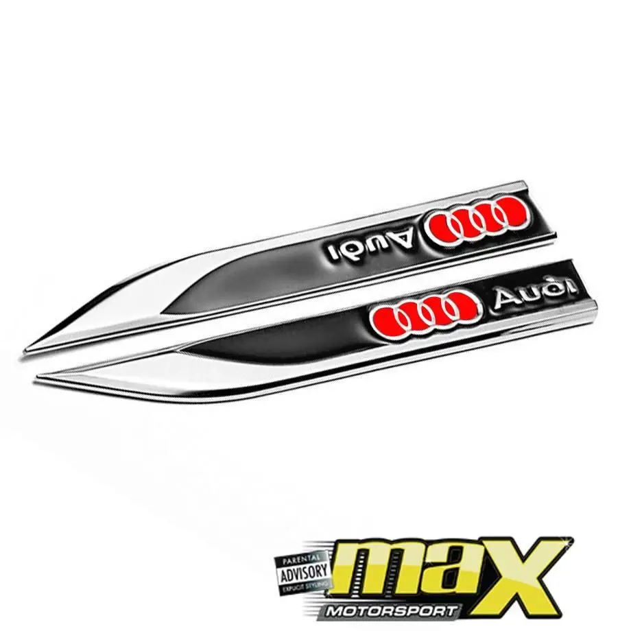 Side Fender Badges - Audi (Black & Red) 1