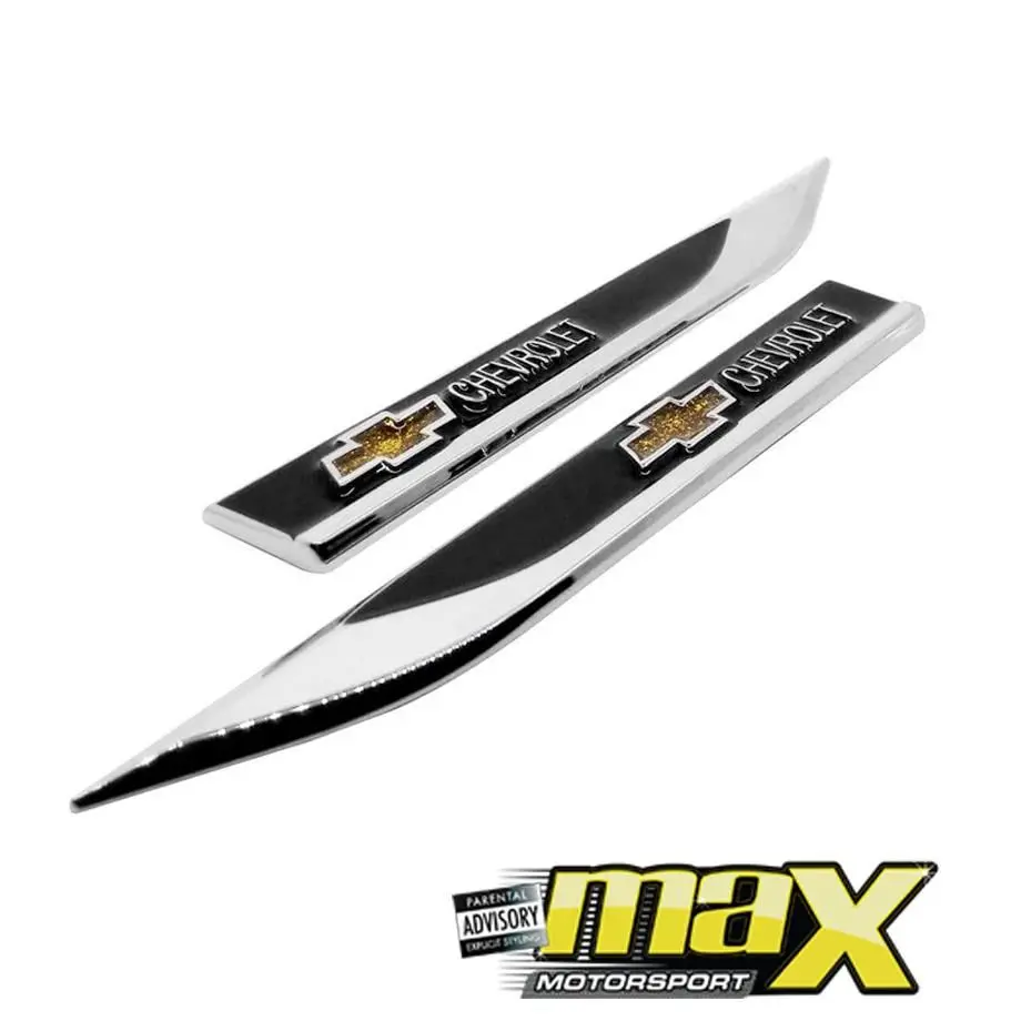 Side Fender Badges - Chevrolet (Black & Chrome) 1
