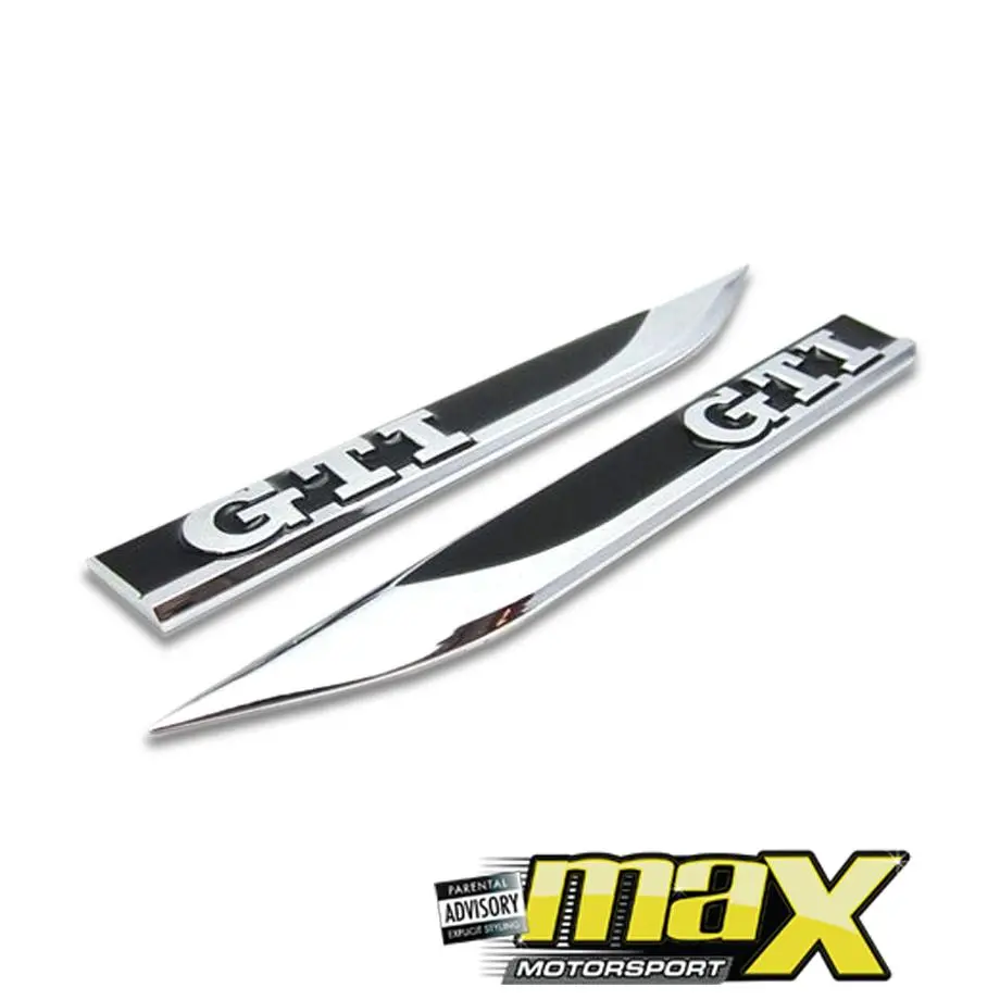 Gti Side Fender Badges - (Black & Chrome) 1