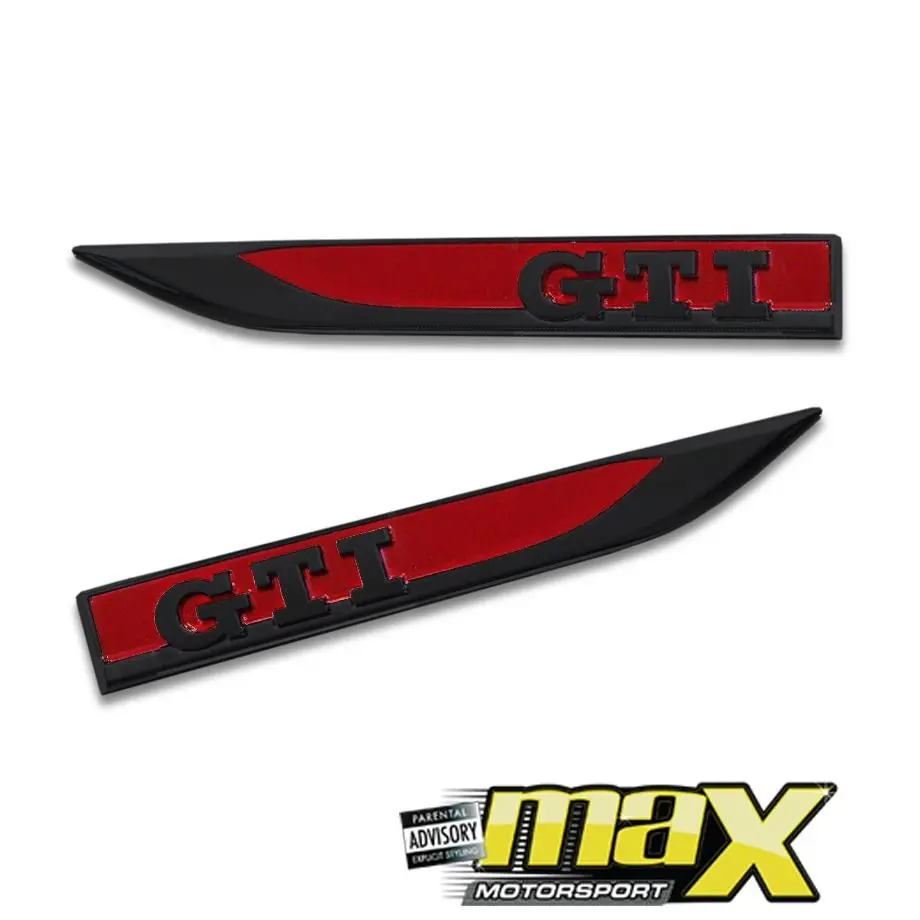 Side Fender Logo Badges - Gti (Red & Black) 1
