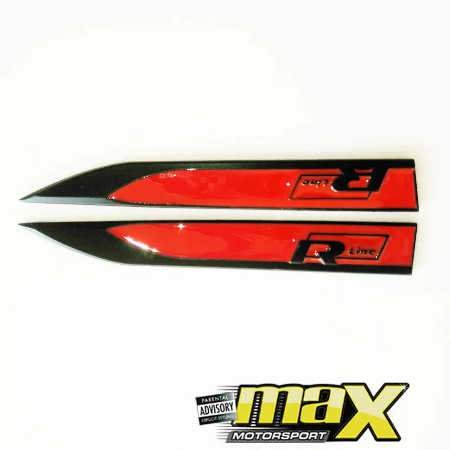 Side Fender Logo Badges - R-Line (Black & Red) 1