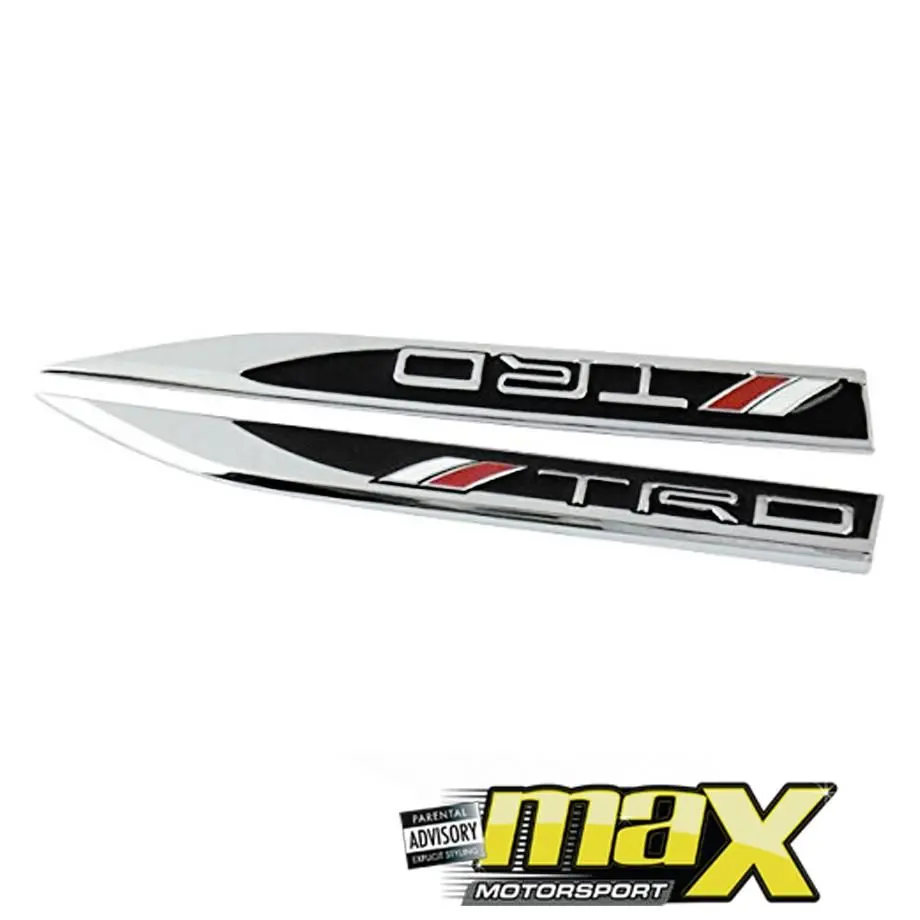 Side Fender Logo Badges - Trd (Black & Chrome) 1