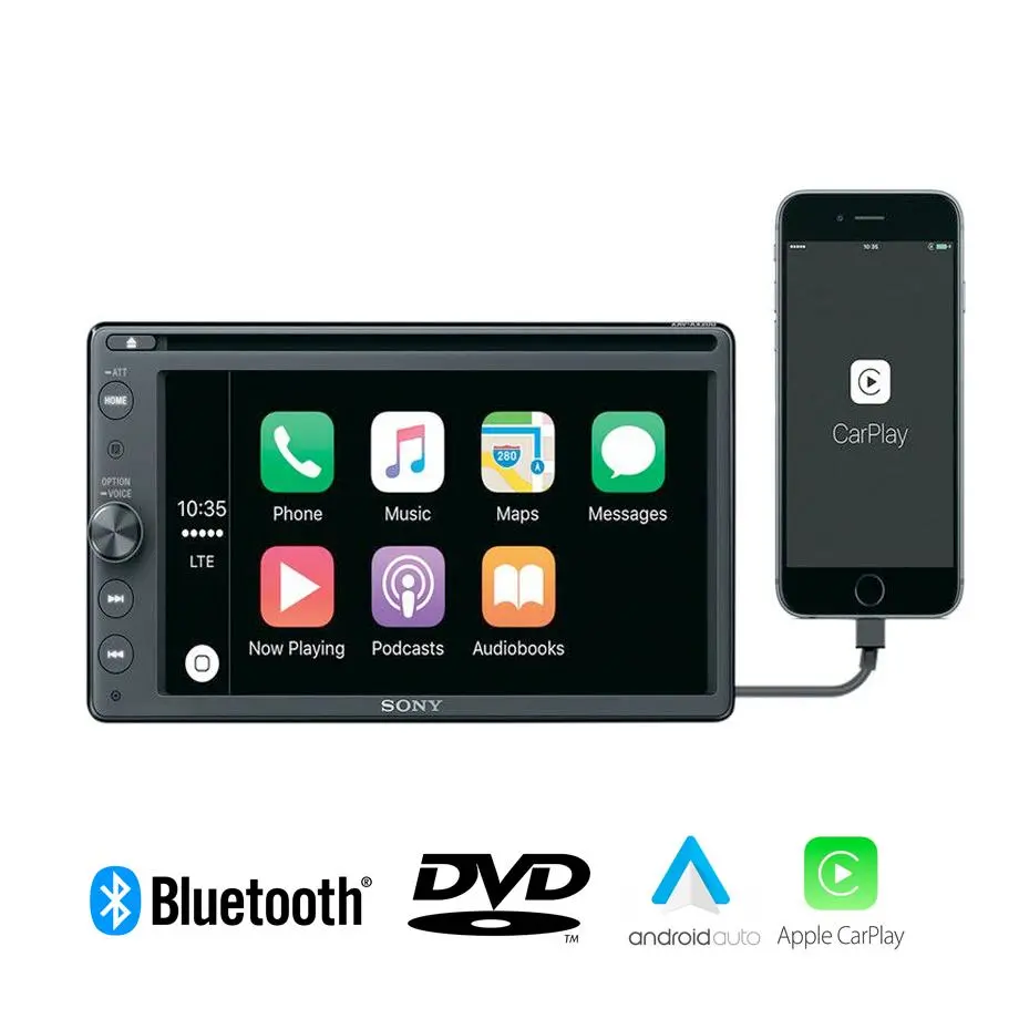 Sony Xav-Ax200 - 6.4" Dvd Media Receiver With Apple Carplay / Android Auto & Bluetooth 1