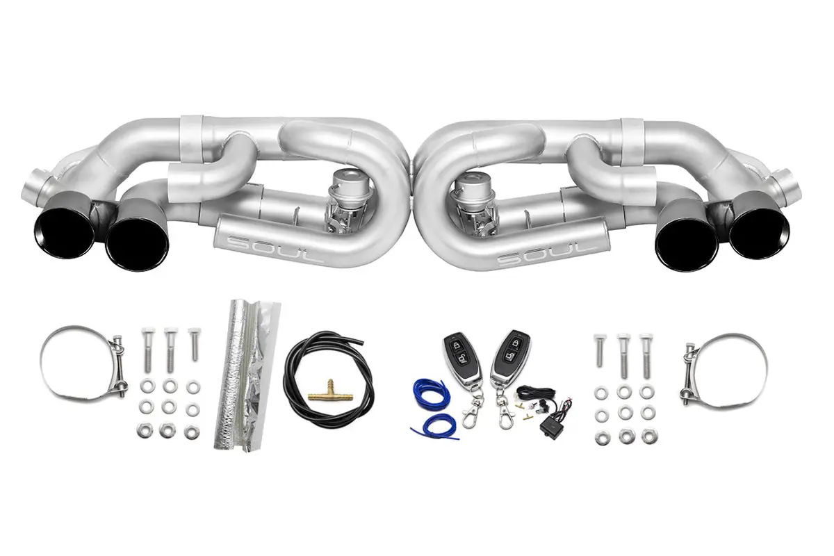 Soul 12-16 Porsche 991.1 Carrera Base (Without Pse) Valved Per. Exhaust - Black Chrome Tips - W/ Vc 1