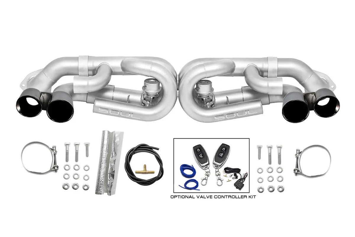 Soul 12-16 Porsche 991.1 Carrera Base / S / Gts (W/ Pse) Valved Perf. Exhaust - Black Chrome Tips 1