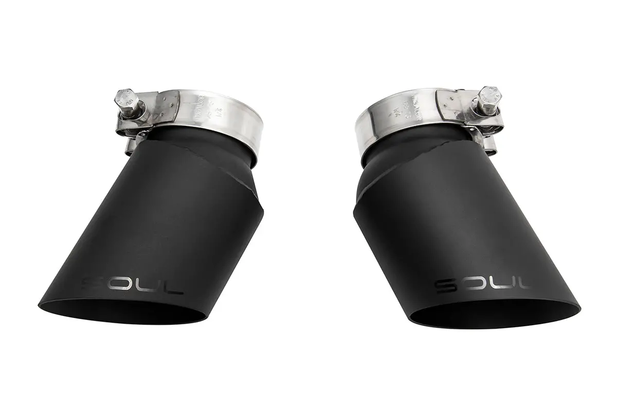 Soul 06-09 Porsche 997.1 Turbo Gt2 Style Bolt On Exhaust Tips (Satin Black Finish) 1