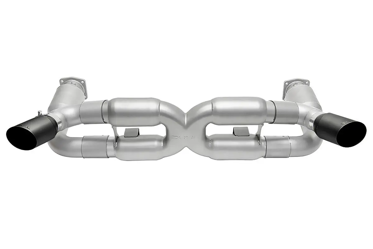 Soul 06-09 Porsche 997.1 Turbo Sport X-Pipe Exhaust (W/ 200 Cell Cats) - Gt2 Style Satin Black Tips 1