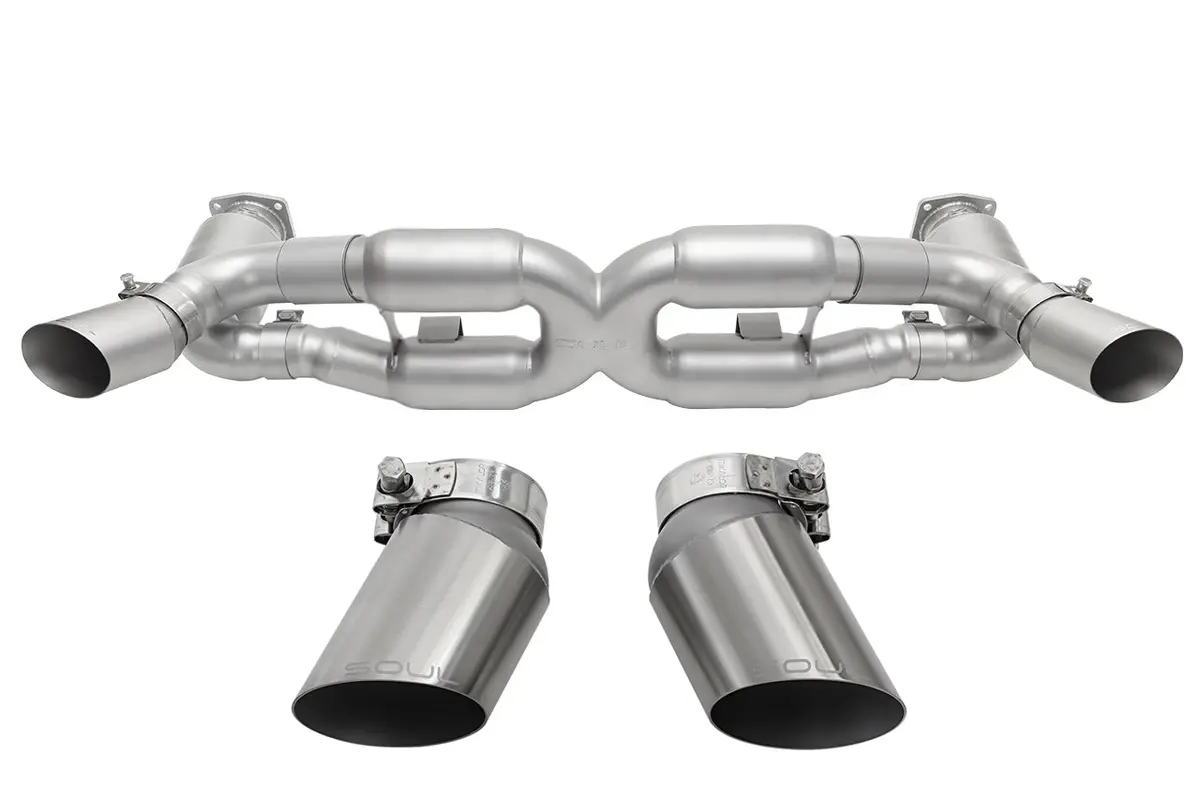 Soul 10-12 Porsche 997.2 Turbo Sport X-Pipe Exhaust - Gt2 Style Brushed Finish Tips 1