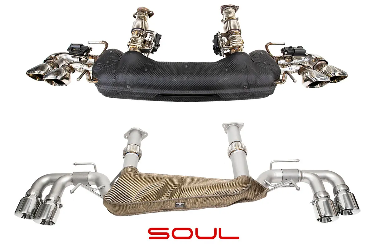 Soul 20+ Chevrolet C8 Corvette Performance Rear Exhaust - 4In Slash Cut Tips - Signature Satin 2