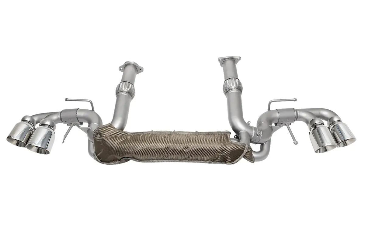 Soul 20+ Chevrolet C8 Corvette Valved Exhaust Package - 4In Slash Cut Tips - Polished Chrome 1
