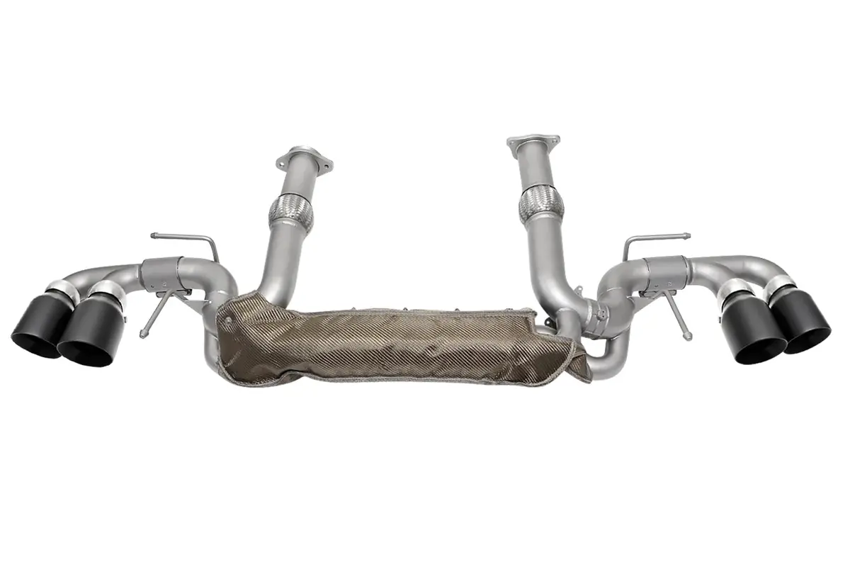 Soul 20+ Chevrolet C8 Corvette Valved Exhaust Package - 4In Slash Cut Tips - Ceramic Matte Black 1