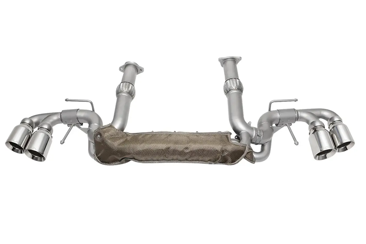 Soul 20+ Chevrolet C8 Corvette Valved Exhaust Package - 4In Straight Cut Tips - Polished Chrome 1