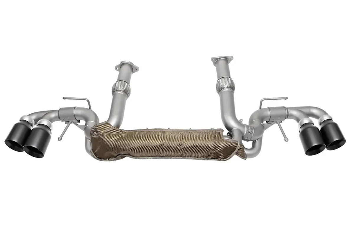 Soul 20+ Chevrolet C8 Corvette Valved Exhaust Package - 4In Straight Cut Tips - Ceramic Matte Black 1