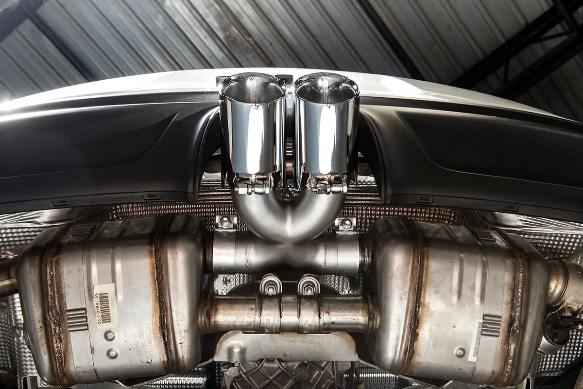 Soul 17+ Porsche 718 Cayman / Boxster Bolt-On X-Pipe W/ Tips - Polished Chrome Double Wall Tips 1