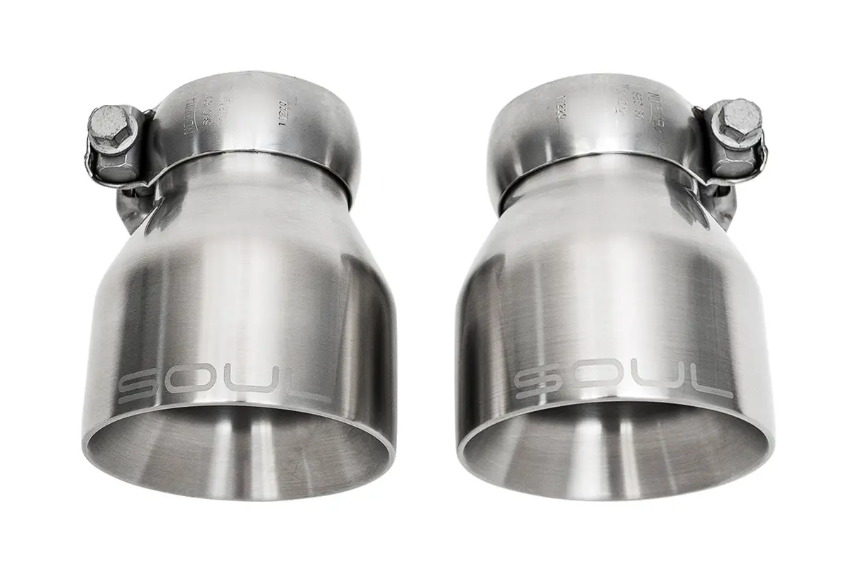Soul 2020+ Porsche 718 Gt4 / Spyder / Gts 4.0L Bolt On Exhaust Tips - Brushed Finish Straight Cut 2