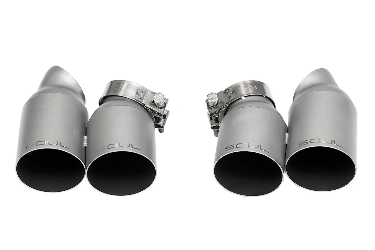 Soul 13-19 Porsche 991.1 / 991.2 Turbo Bolt On Exhaust Tips - Straight Cut (Signature Satin) 1