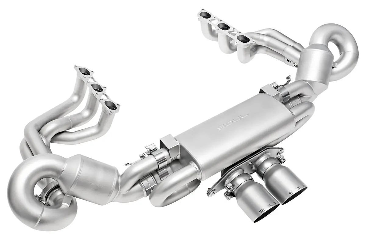 Soul 2022 Porsche 992 Gt3 Catted Valved Exhaust Package - 4In Slash Cut Sig. Satin Tips 1