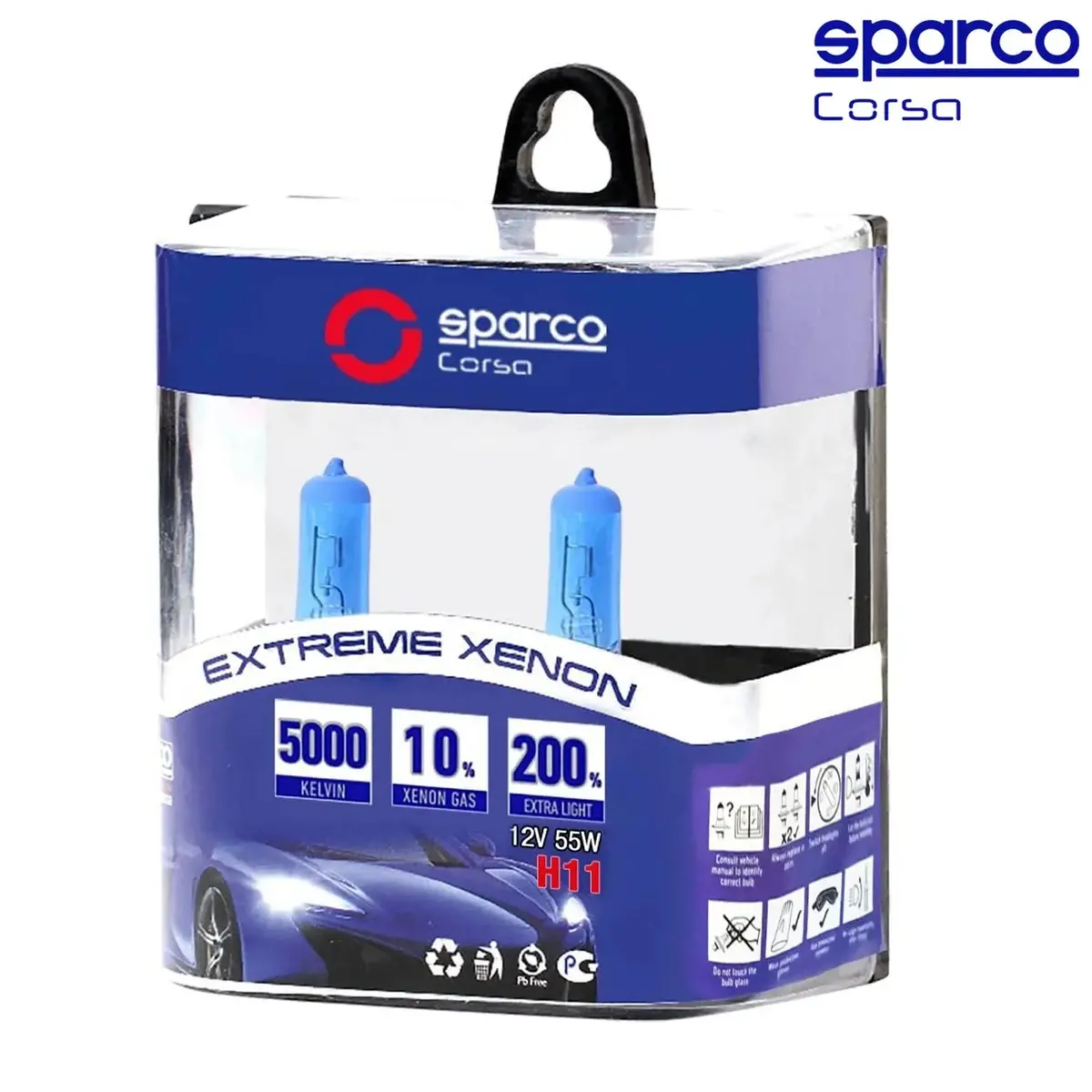 Sparco Extreme Xenon Super White Halogen Bulbs - H11 1