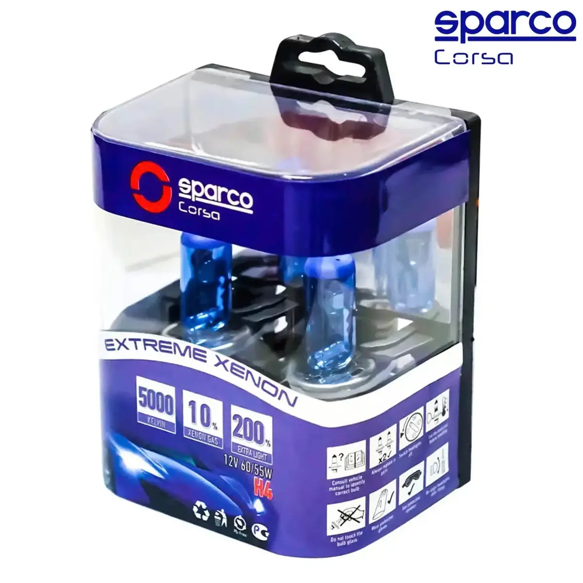 Sparco Extreme Xenon Super White Halogen Bulbs - H4 1