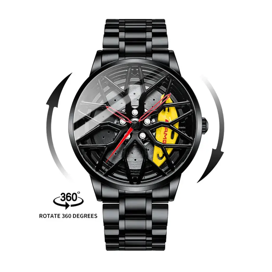 Sports Car Rim Wheel Watch - Amg Spinning Face 1