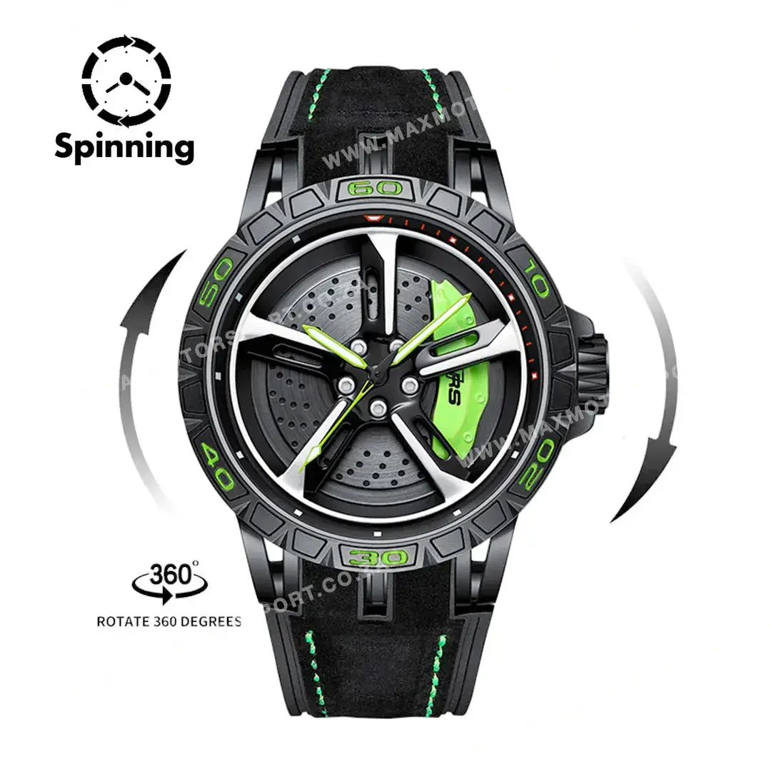 Sports Car Rim Wheel Watch - Audi Rs7 Spinning Face 1