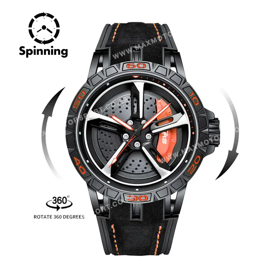 Sports Car Rim Wheel Watch - Audi Rs7 Spinning Face 1