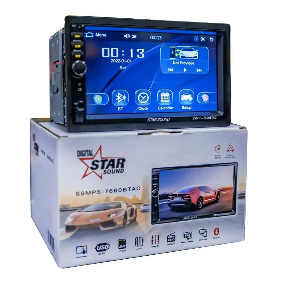 Star Sound Ssmp5-7660Btac 7 Inch Mp5 Media Player With Apple Carplay & Android Auto 1
