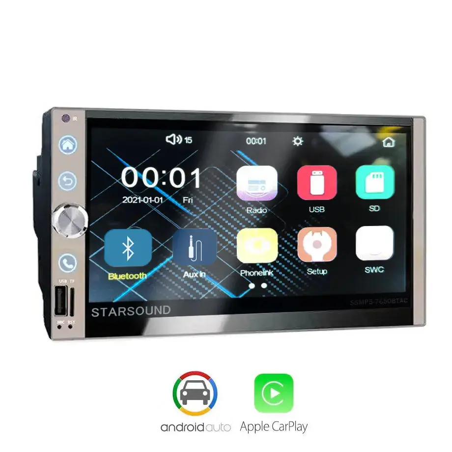 Star Sound Ssmp5-7650Btac 7 Inch - Mp5 Media Player With Apple Carplay & Android Auto 1