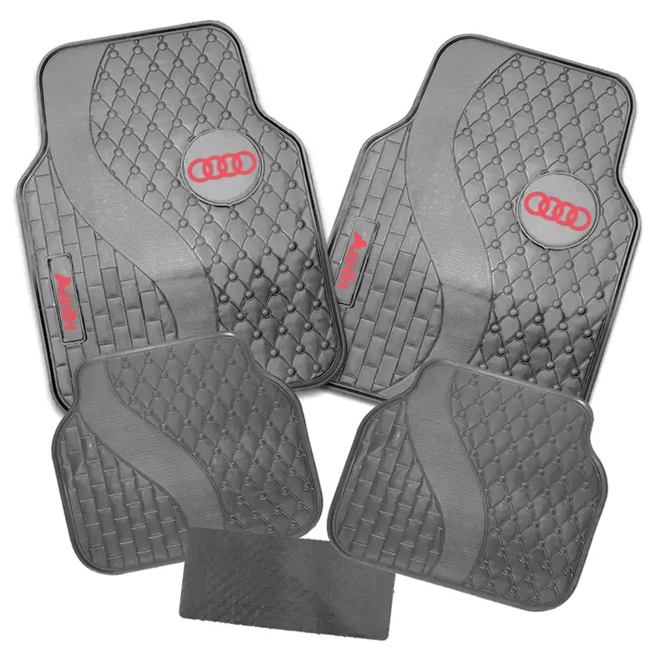 Suitable To Fit - Audi 5-Piece Rubber Car Mats (Red) 1