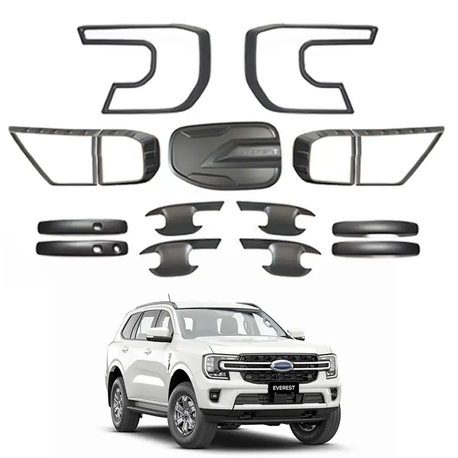 Suitable To Fit - Everest (23-On) Matte Black Accessory Trim Kit (15-Piece) 1
