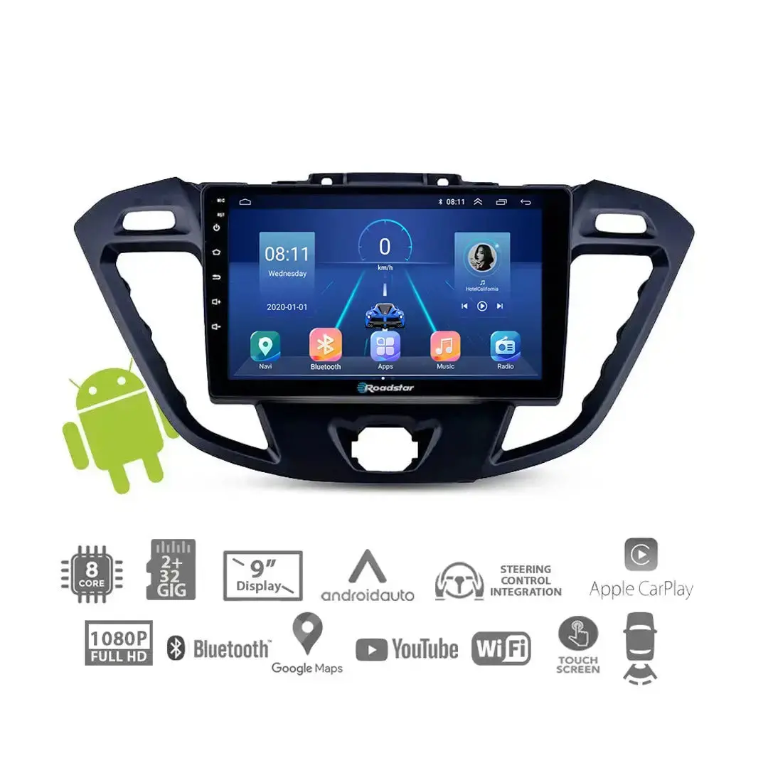 Suitable To Fit Ford Transit / Tourneo (13-17) - 9 Inch Roadstar Android Entertainment & Gps System 1