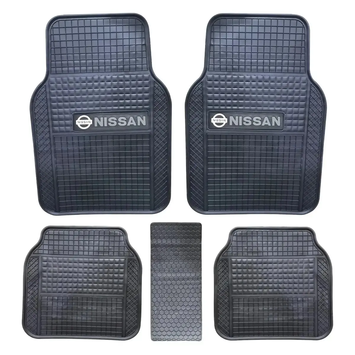 Suitable To Fit - Nissan 5-Piece Rubber Car Mats (Grey) 1