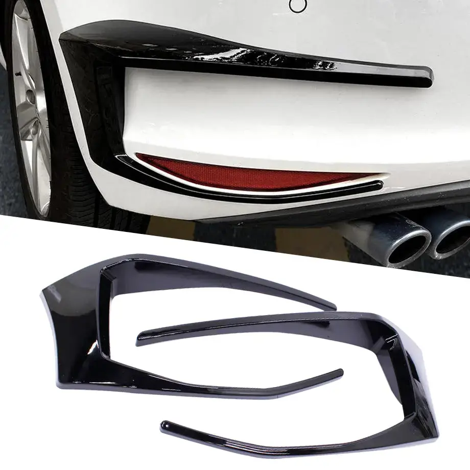 Suitable To Fit - Vw Golf 7 - R400 Style Gloss Black Rear Bumper Canards 1
