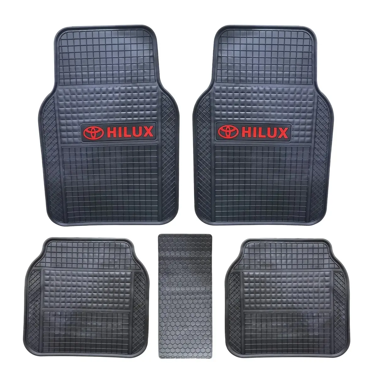 Suitable To Fit - Hilux 5-Piece Rubber Mats (Red) 1