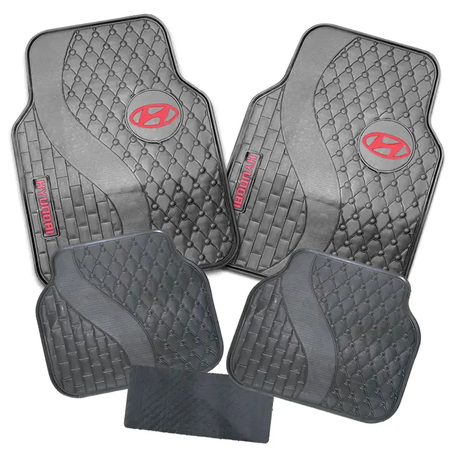 Suitable To Fit - Hyundia 5-Piece Rubber Car Mats (Red) 1