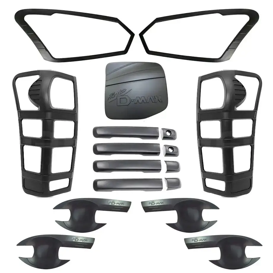 Suitable To Fit - Isuzu D-Max (17-21) Matte Black Accessories Kit (17-Piece) 1