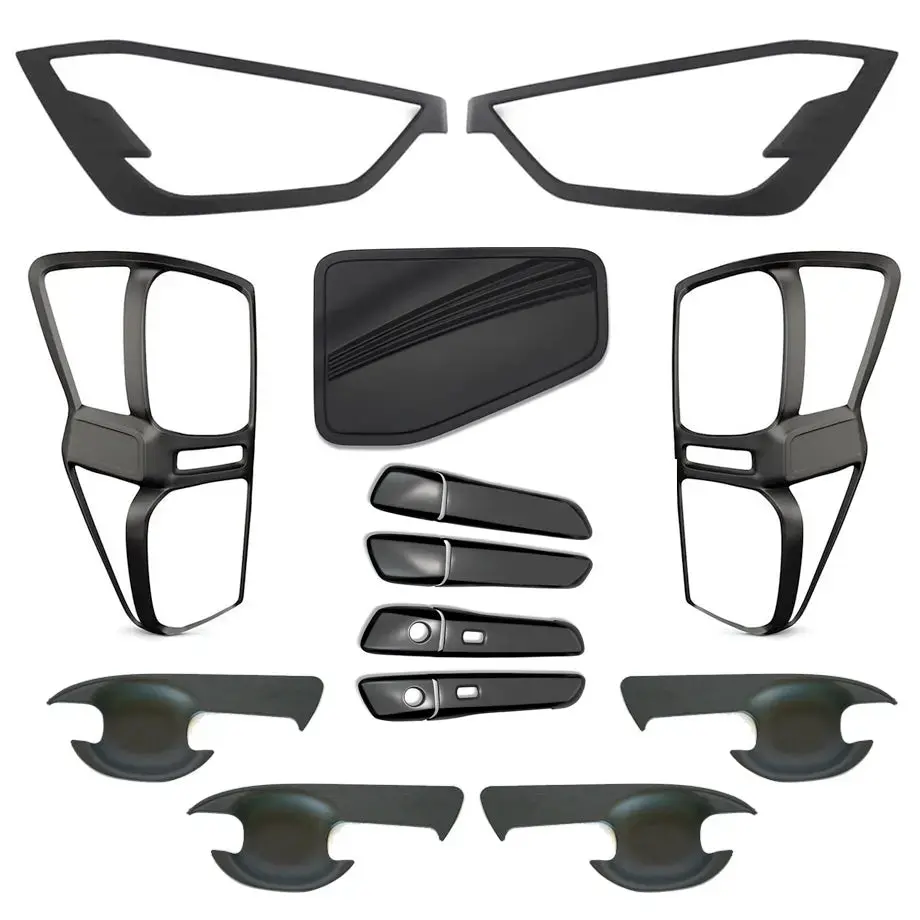 Suitable To Fit - Isuzu D-Max (22-On) Matte Black Accessories Kit (17-Piece) 1