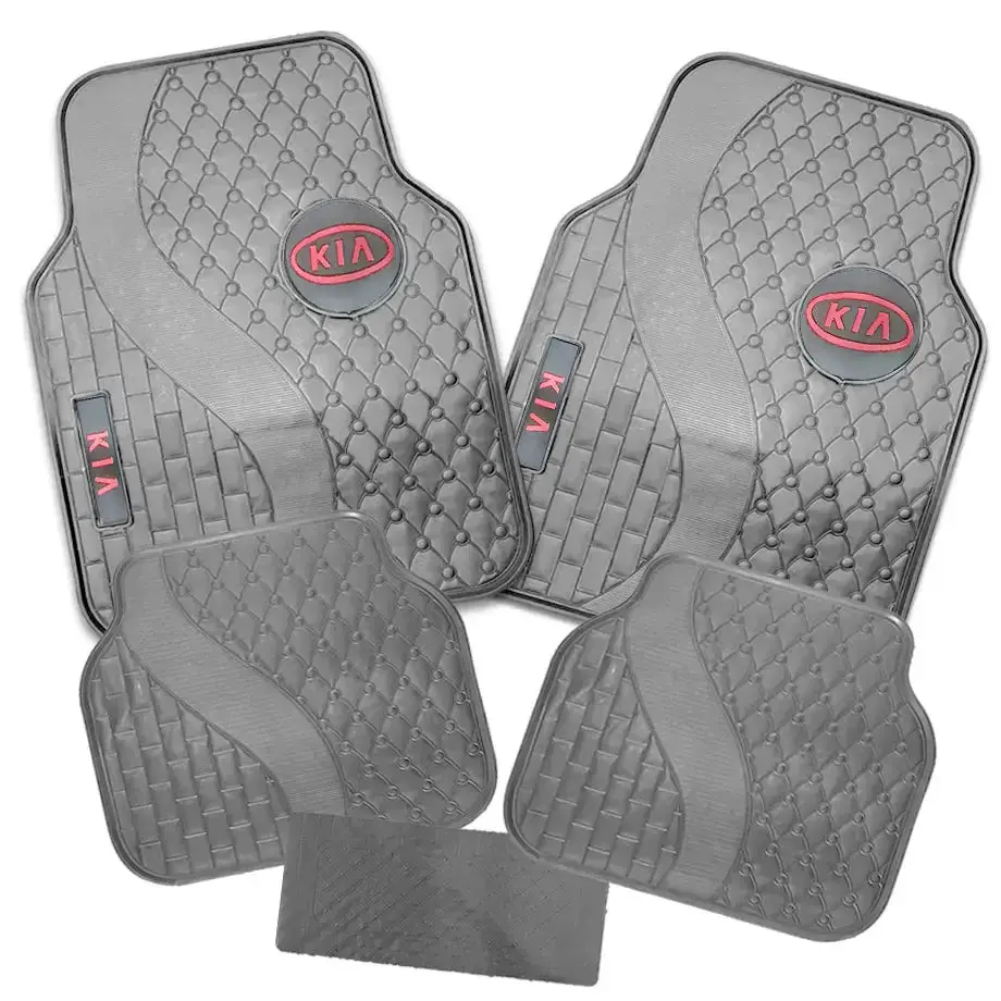 Suitable To Fit - Kia 5-Piece Rubber Car Mats (Red) 1