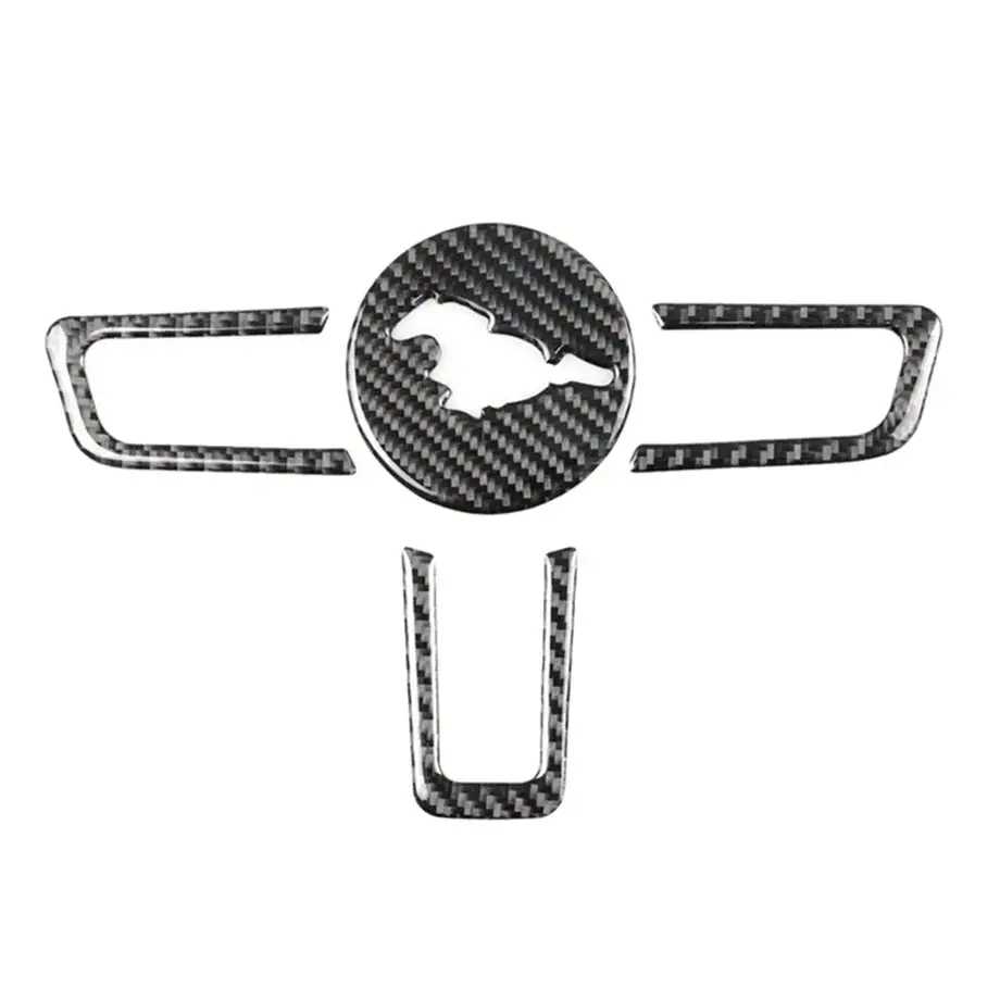 Suitable To Fit - Mustang Carbon Look 4-Piece Steering Wheel Inserts 2