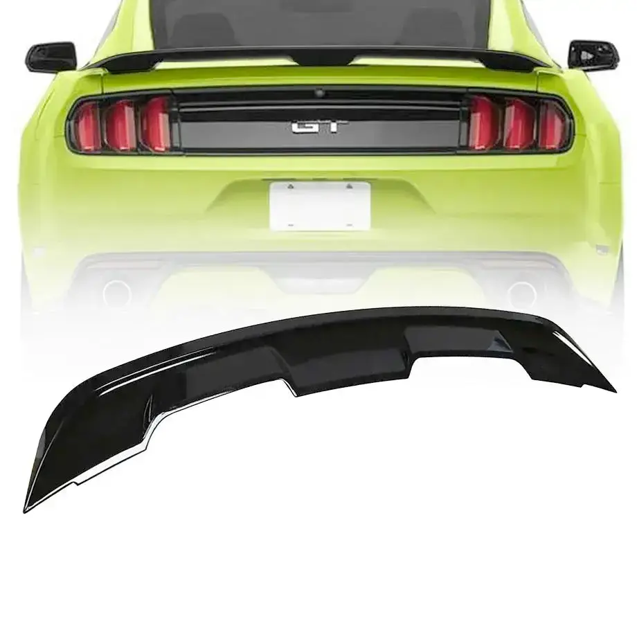 Suitable To Fit - Mustang Gt500 Style Gloss Black Plastic Boot Spoiler 1