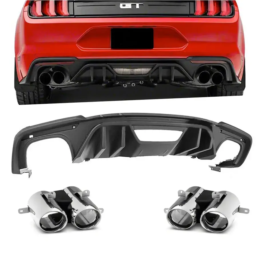 Mp Concepts - Quad Tip Mustang Rear Bumper Diffuser (18-23) 1