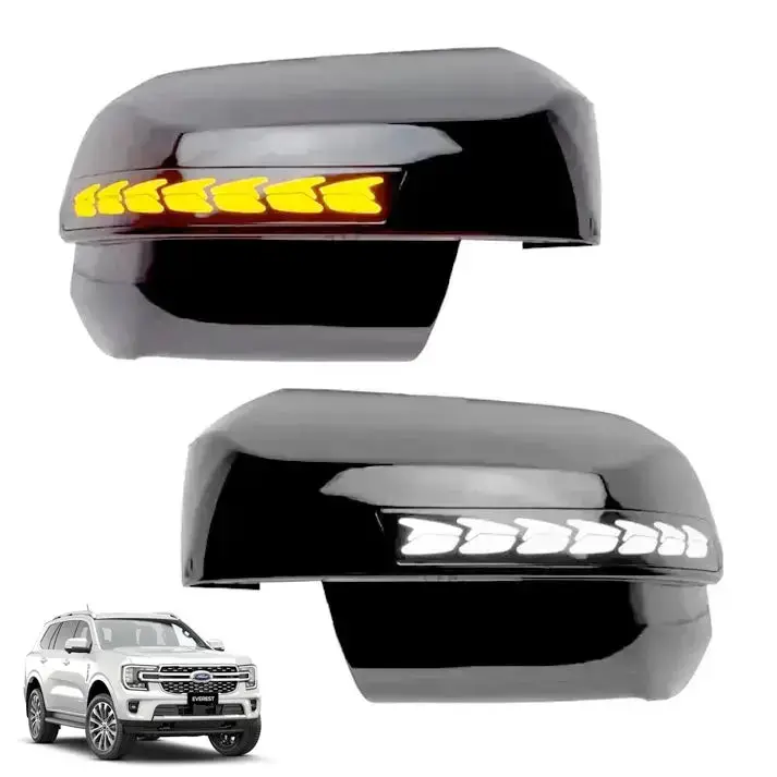 Suitable To Fit - Next Gen Everest (22-On) Gloss Black Sequential Led Mirror Covers 1